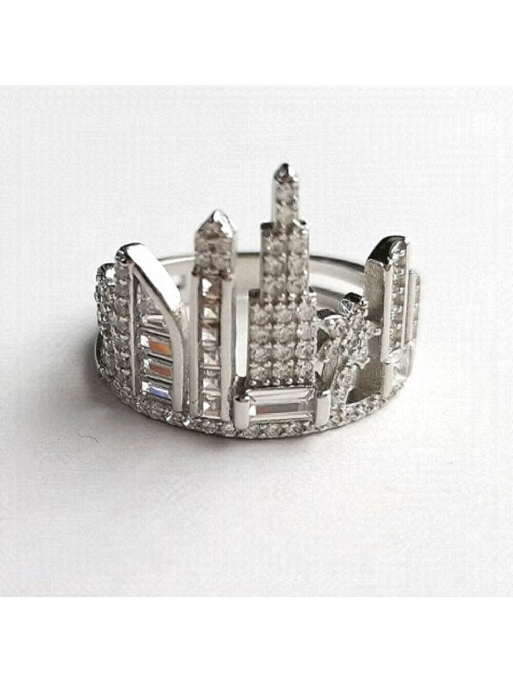NEW, City Skyline sterling silver cz ring size  7